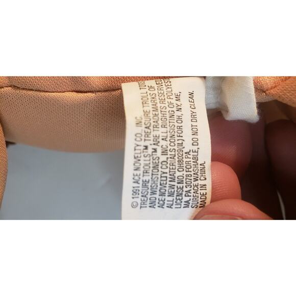 1991 Treasure Troll Tot 14" Doll Bellybutton Wishstone Vintage Cow Outfit - Picture 9 of 16